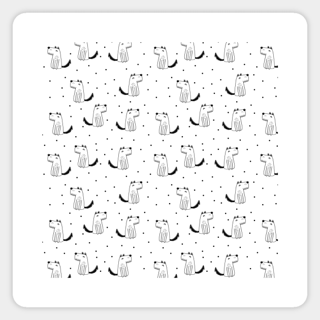 Dog illustration with dots Sticker by bigmomentsdesign